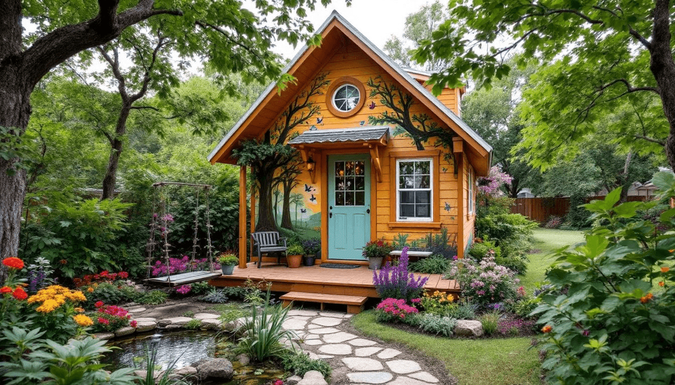 A beautiful tiny home in Garland, showcasing its unique design.