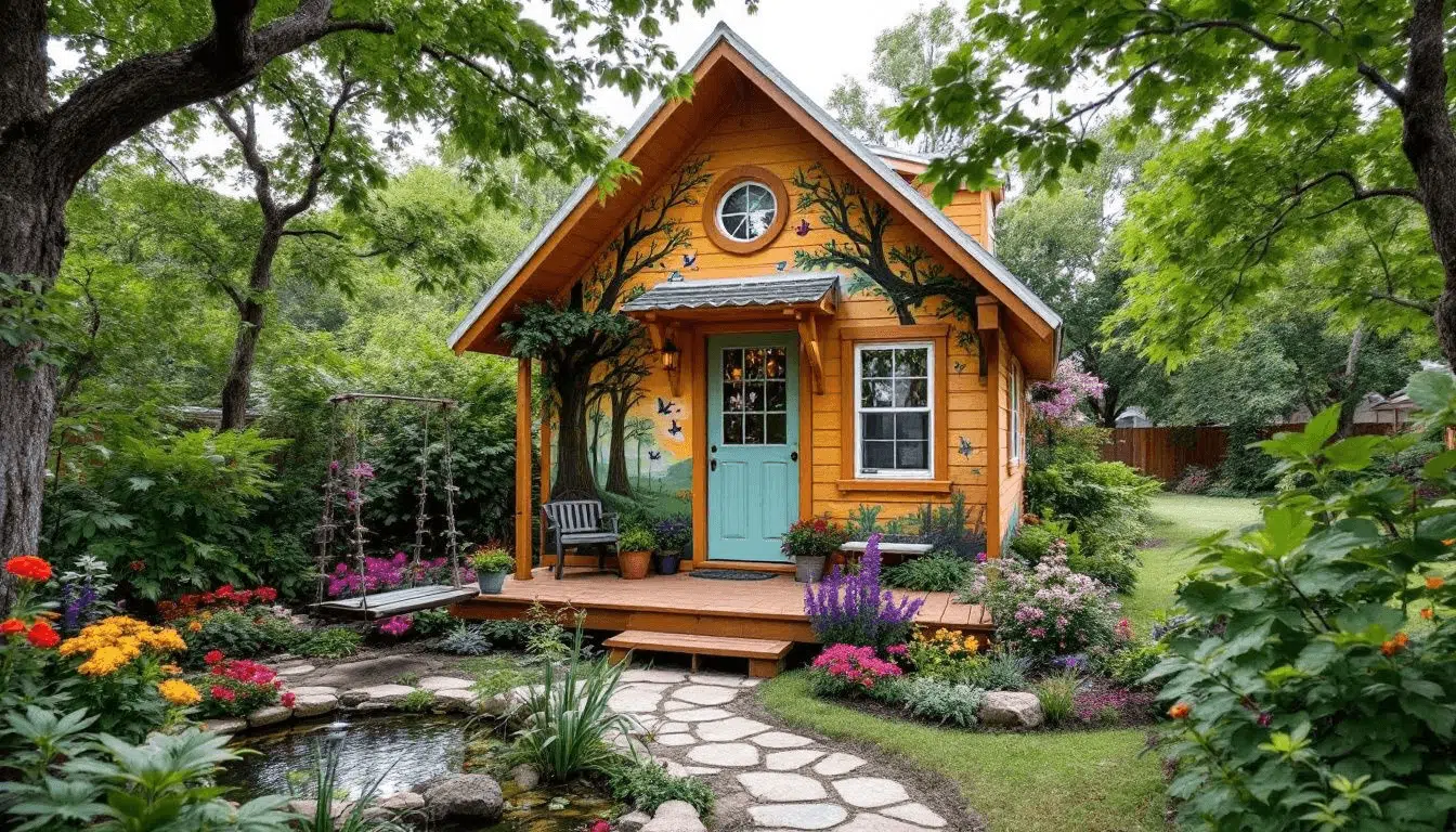 A beautiful tiny home in Garland, showcasing its unique design.