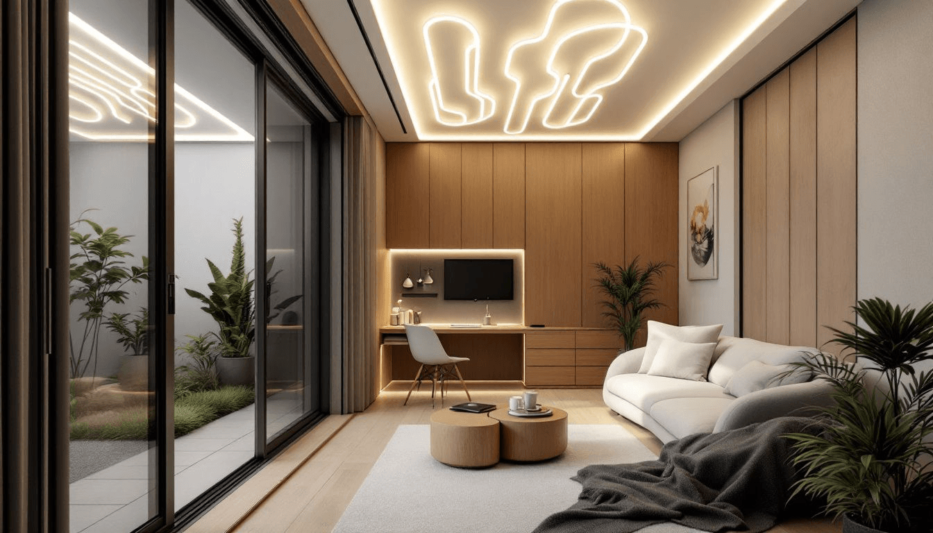 An interior of a customizable tiny home showcasing personal design choices.