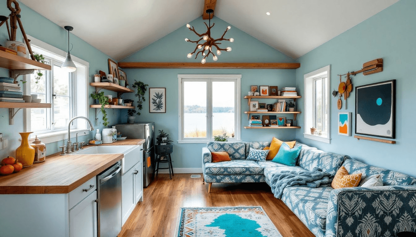 Personalized tiny home interior reflecting individual style.
