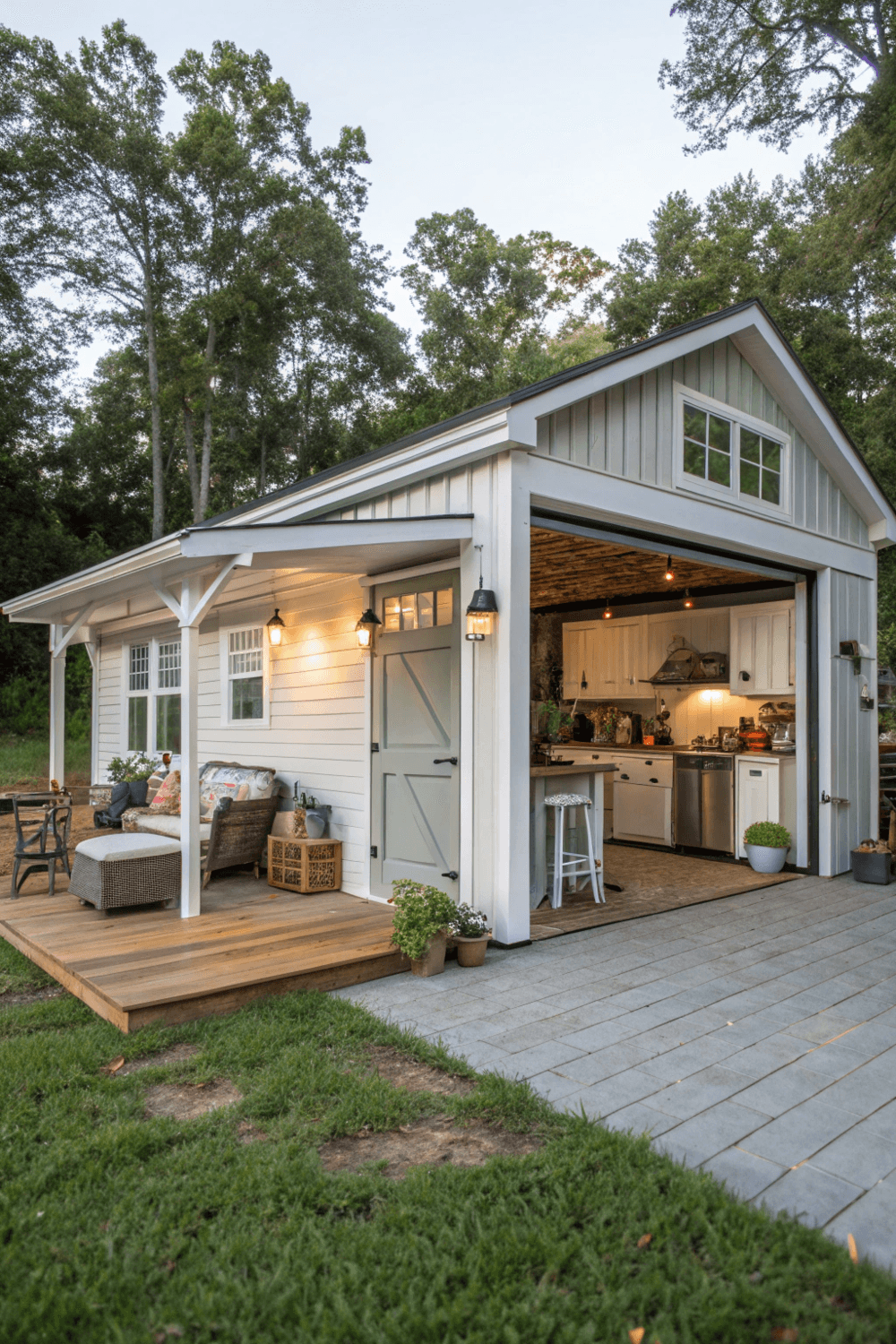 small house with a garage
