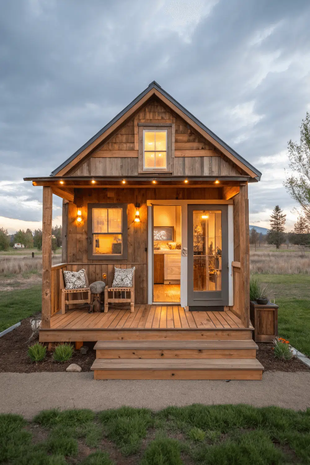 This ranch tiny house is all about comfort and simplicity. Featuring two snug bedrooms, it’s perfect for small families or couples who want a bit of extra space. At the heart of the home, an open-plan kitchen and living area create a welcoming gathering spot. Outside, the front porch adds charm and functionality, offering a perfect nook for sipping morning coffee or enjoying a quiet evening outdoors.