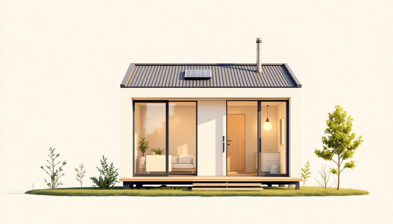 An illustration of what is a tiny house, showcasing its compact design.