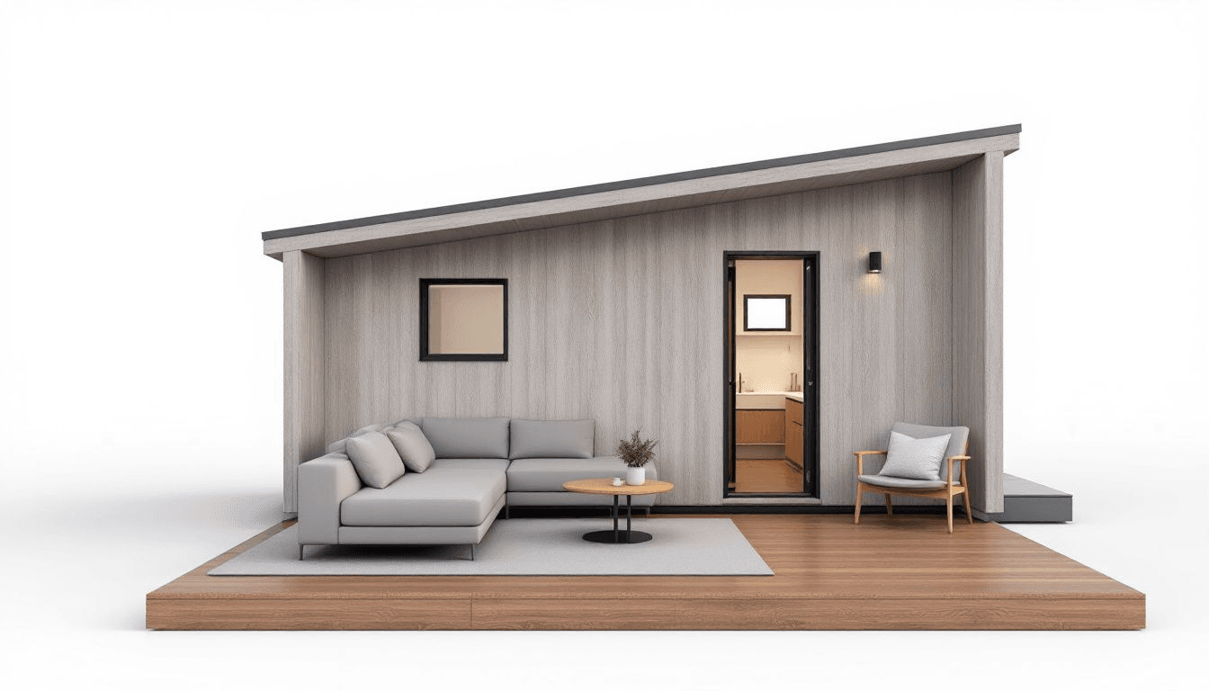 An inspiring model of a rustic minimalist tiny house.