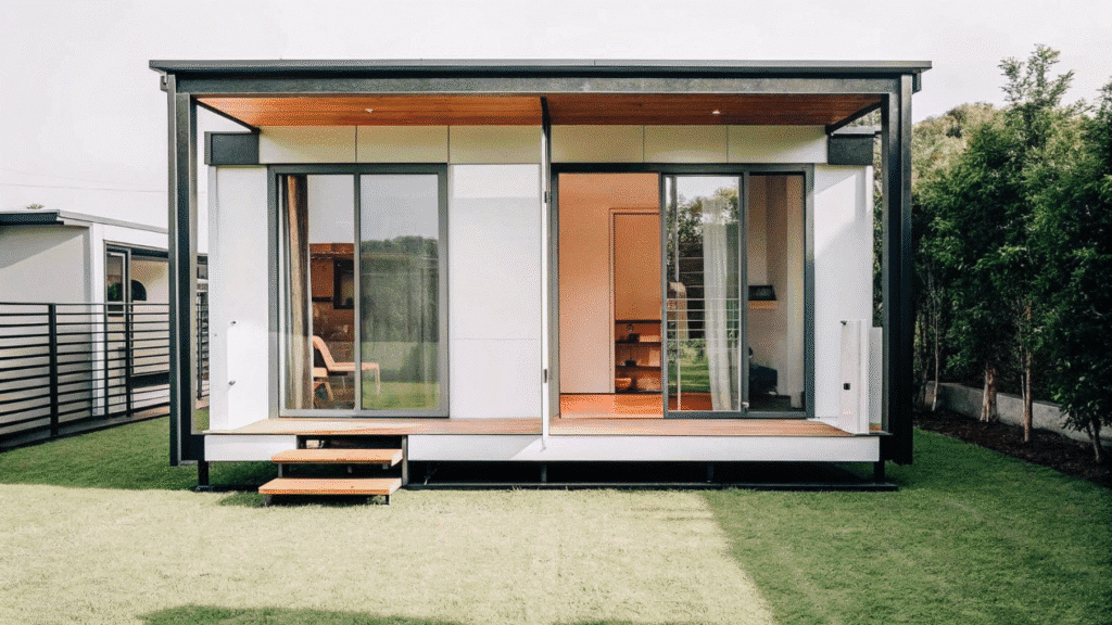 The essence of elegance in tiny homes An elegant tiny home showcasing modern architecture and design