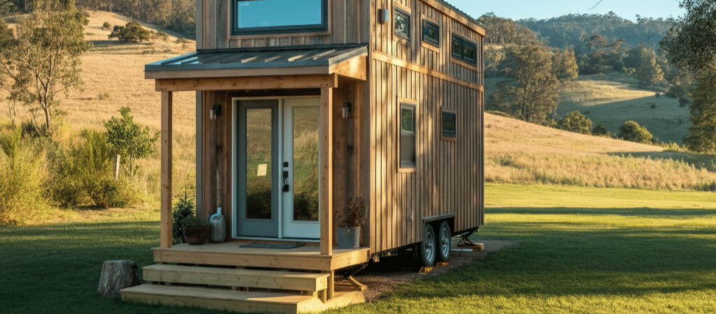tiny house in a field