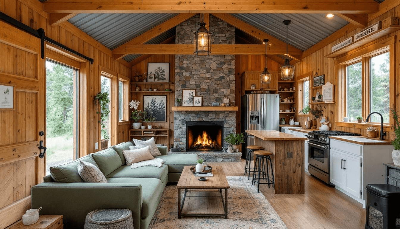 Interior features and amenities of a modern Idaho tiny home.