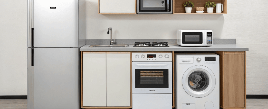 appliances for tiny house in a kitchen