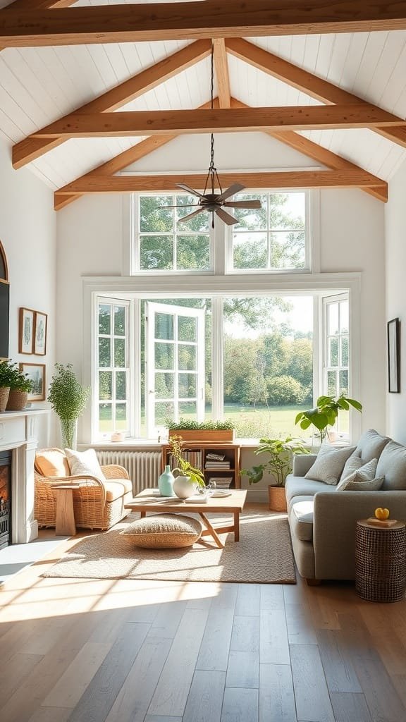 Bright_and_airy_with_large_windows Bright and airy tiny cottage living room with large windows and light decor