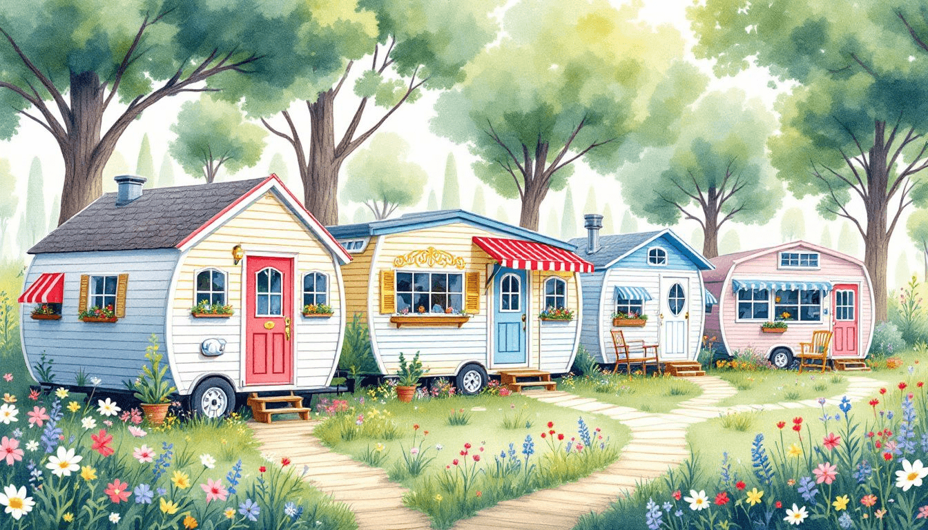 Tiny homes on wheels offering freedom and mobility.