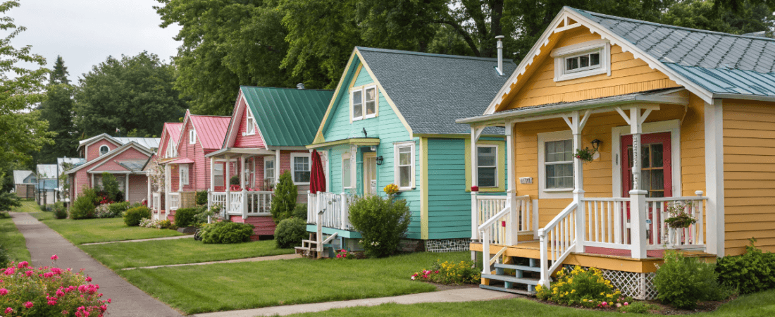 Colorful Tiny Houses in a street