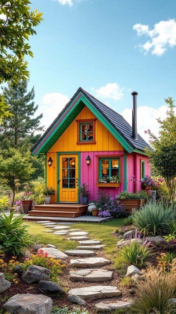 Community_living_benefits_of_a_tiny_house_park_1 People sitting around a fire in a tiny house park enjoying community living