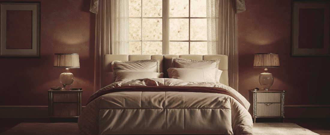 cosy bedroom luxurious and red velvet