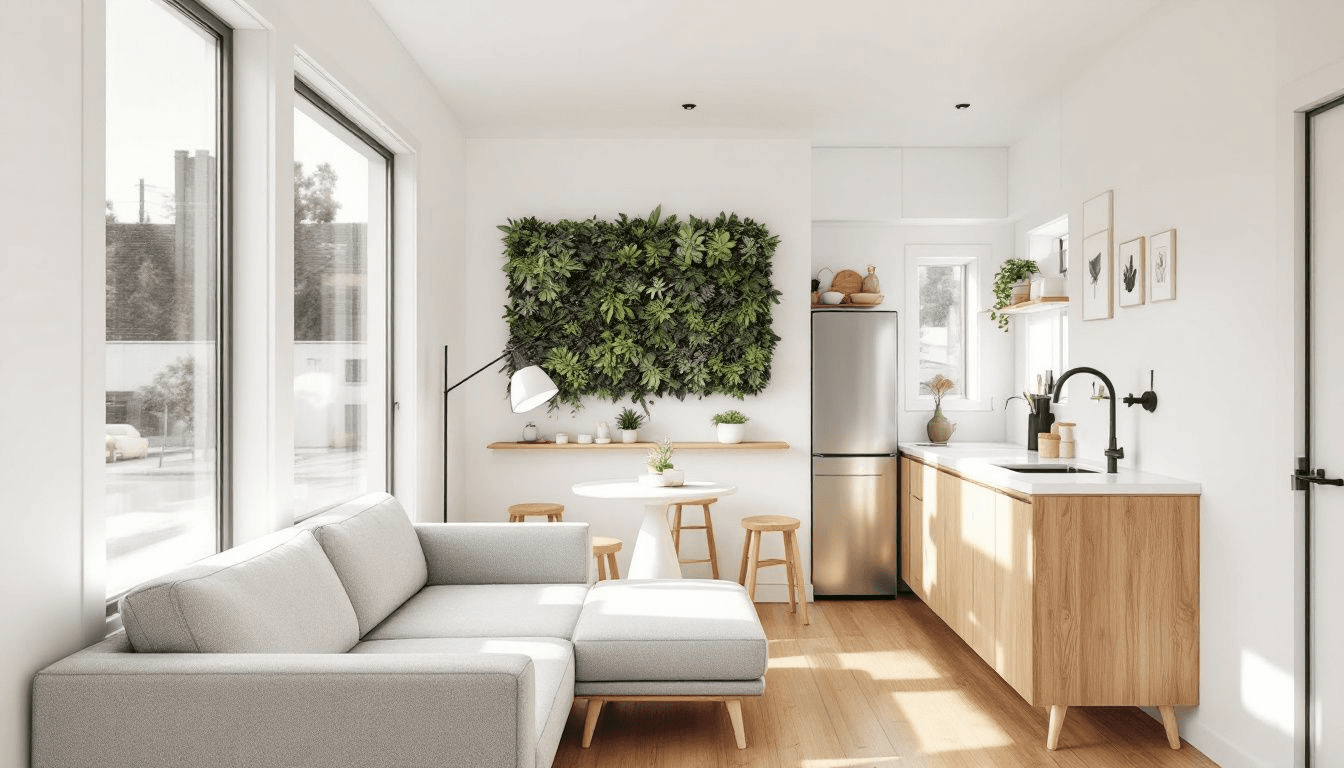 A spacious tiny home interior designed for functionality.