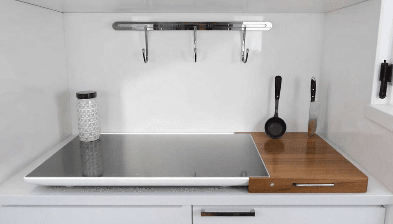 Multi-functional cooktops ideal for tiny house kitchens.