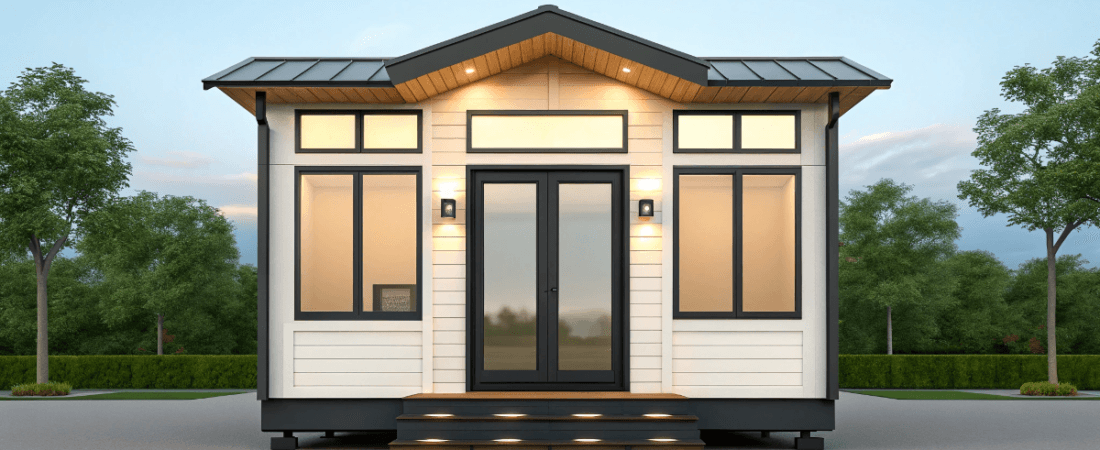 elegant tiny home on a road
