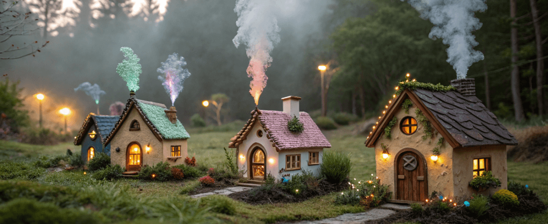 magic tiny homes in a forest