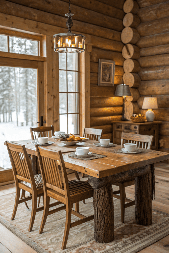 Rustic wood furniture rustic wood furniture in a cozy cabin