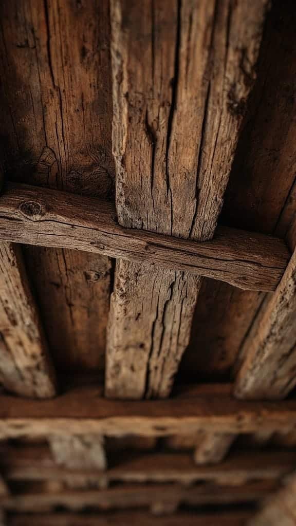 Weathered_wooden_beams Close up of weathered wooden beams in a rustic setting