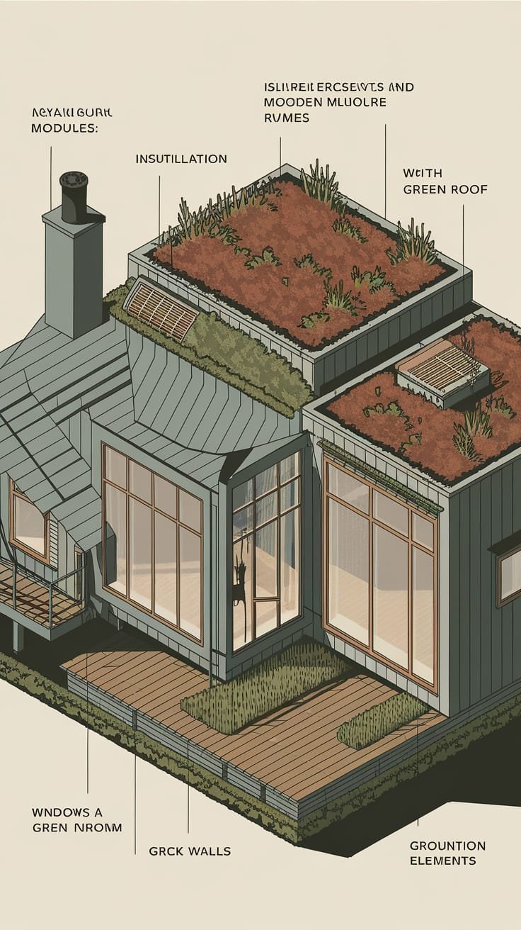 Adapting_modular_homes_for_different_climates A modular eco house with green roof and large windows
