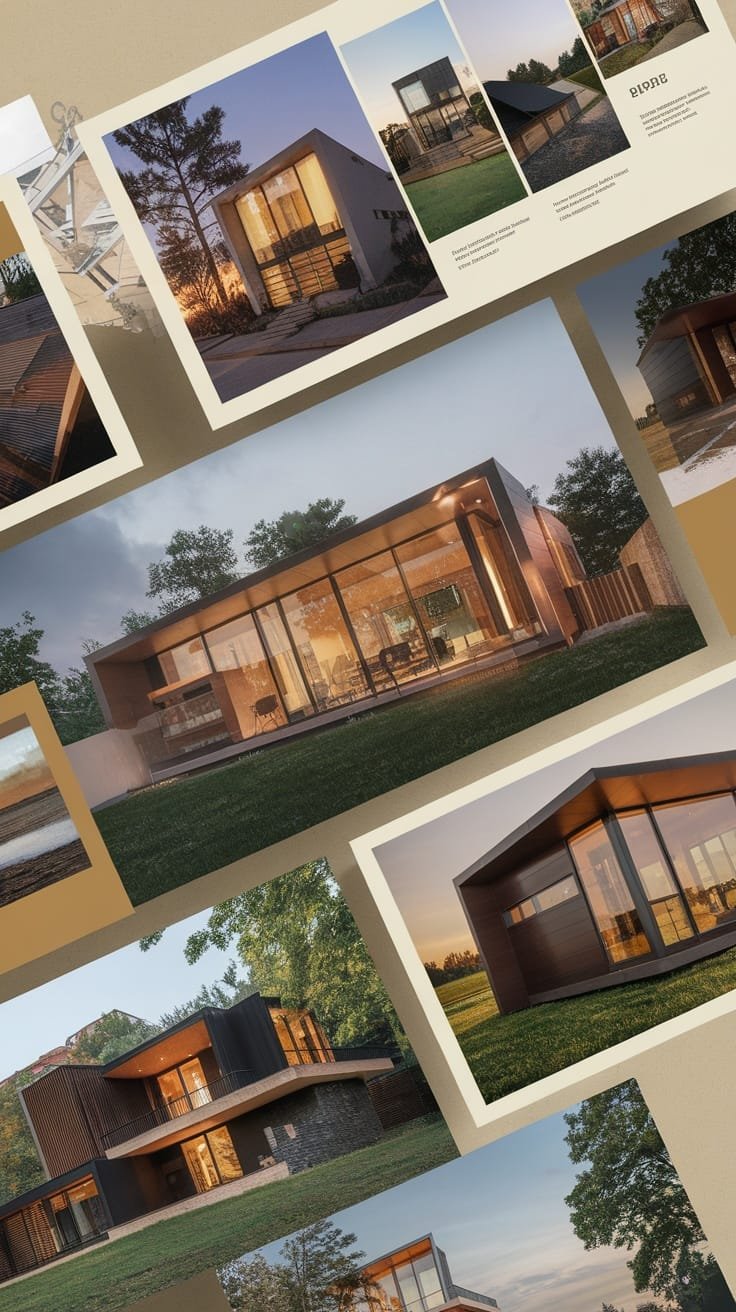 Case_studies_of_successful_eco_house_projects Collage of eco house modular designs showcasing modern architecture and sustainable features