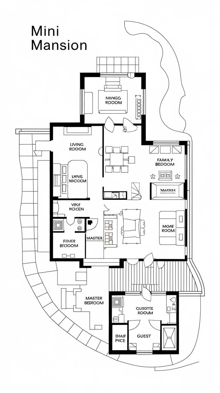 Efficient_use_of_natural_light_1 Mini mansion floor plan showing efficient use of natural light