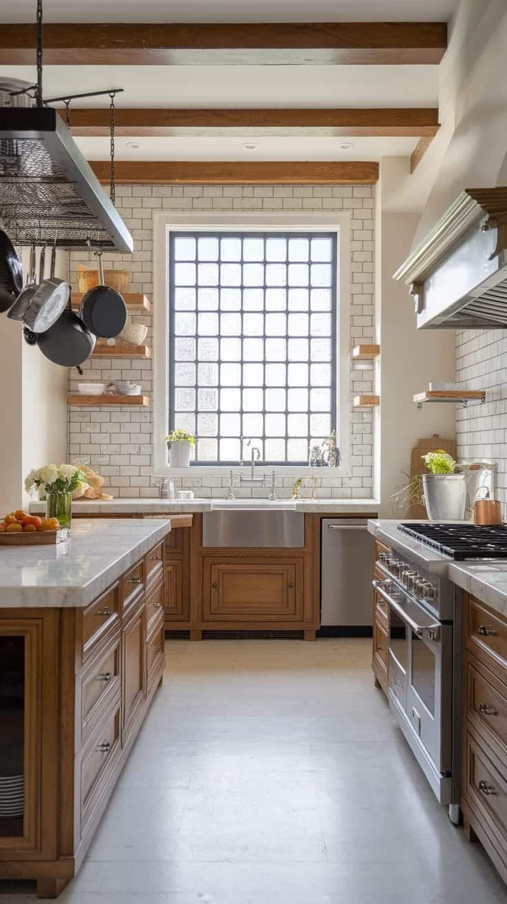 Gourmet_kitchen_with_island A gourmet kitchen with a large island modern appliances and ample natural light