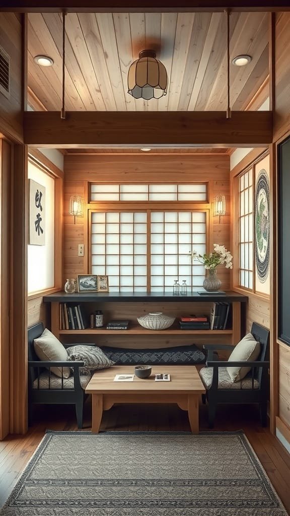Minimalist_aesthetics_the_essence_of_japanese_tiny A cozy interior of a Japanese tiny house showcasing minimalist design