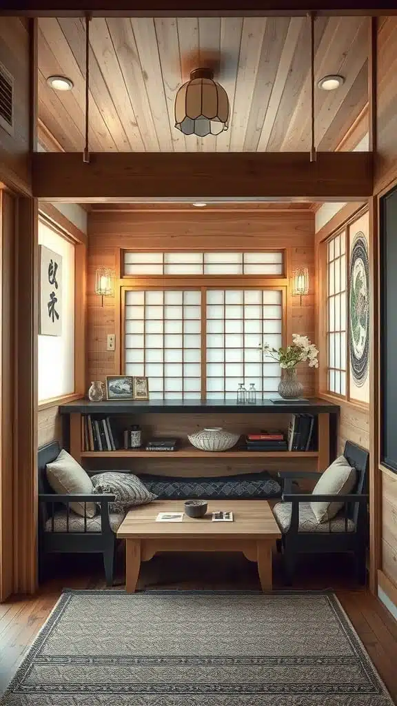 Minimalist_aesthetics_the_essence_of_japanese_tiny A cozy interior of a Japanese tiny house showcasing minimalist design
