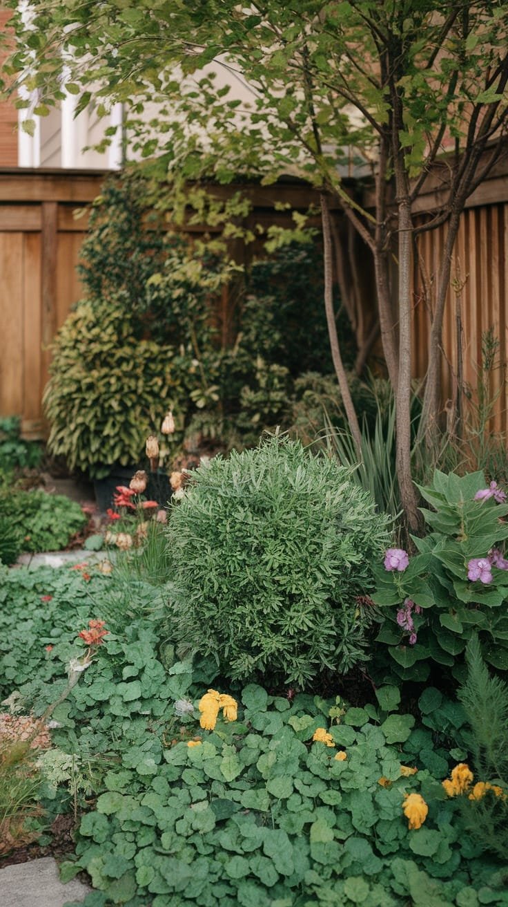 Petfriendly_plant_options A pet friendly garden with vibrant greenery and colorful flowers showcasing safe plant options
