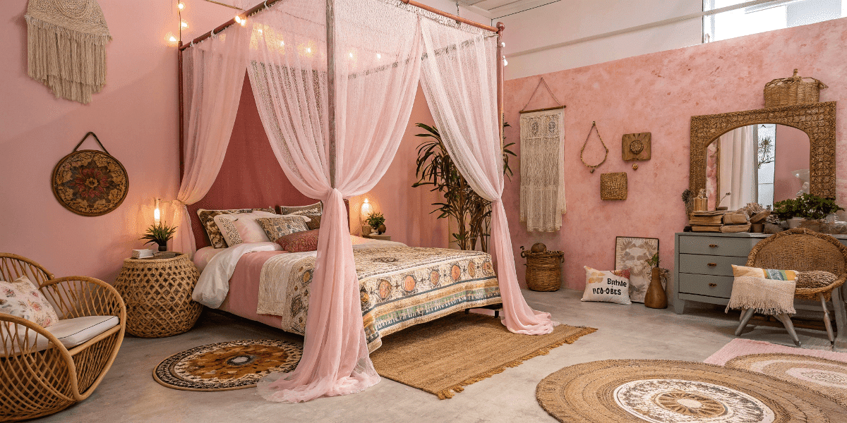 50 Gorgeous Pink Boho Bedroom Decor Ideas