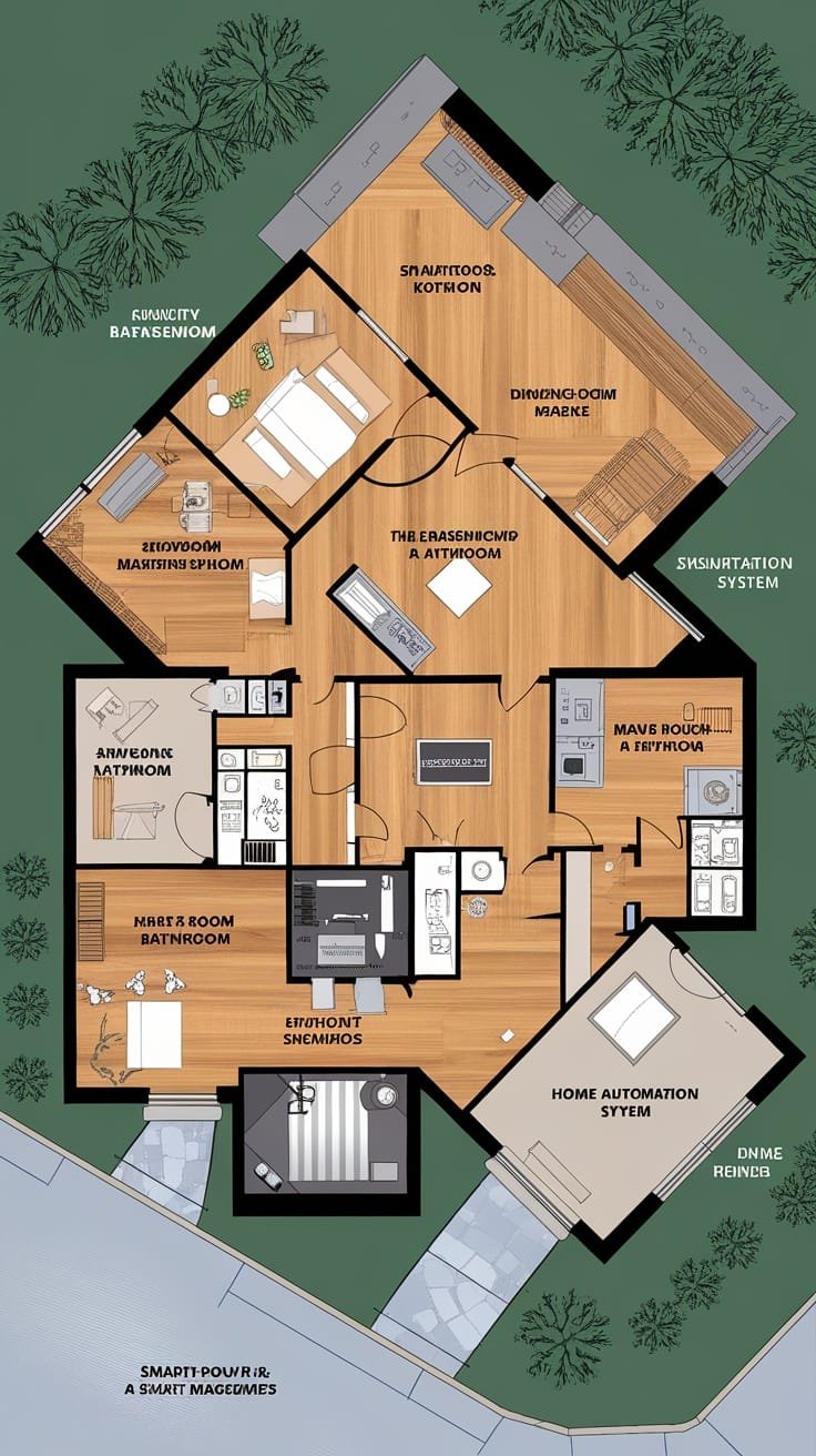 Smart_home_features Mini mansion floor plan showcasing smart home features