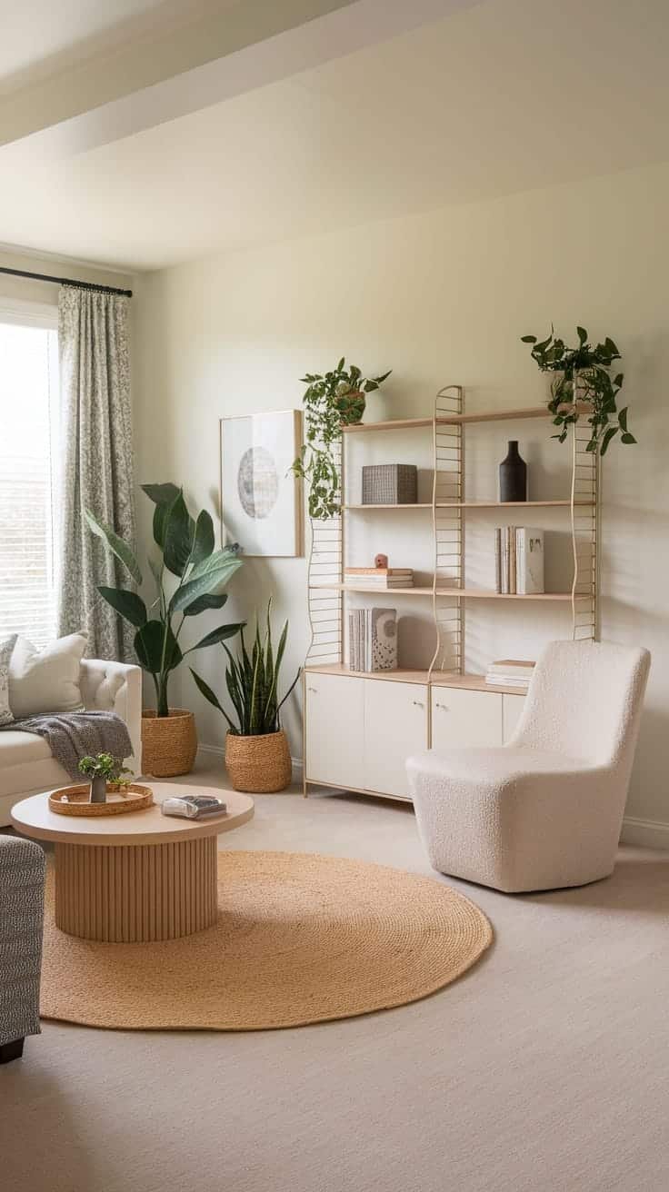 Versatile_bonus_room Cozy bonus room with plants and modern furniture in a mini mansion