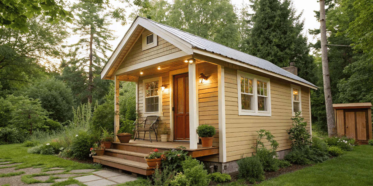 9d472d11996240cb8aa04818e489e000 Cozy quaint cottage style house situated in a serene wooded area
