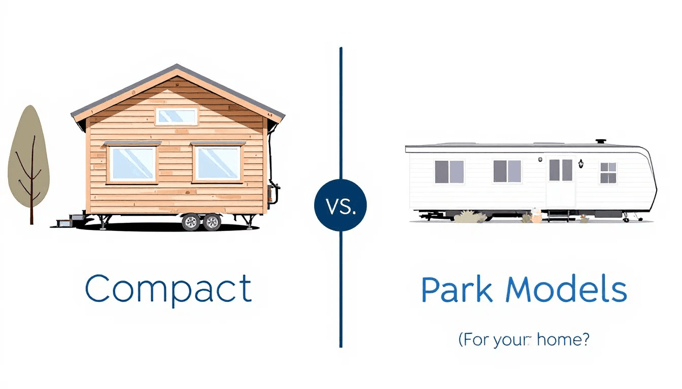 F0674d67235046569f636756fde151cd An illustration comparing tiny house vs park model homes showcasing their unique features