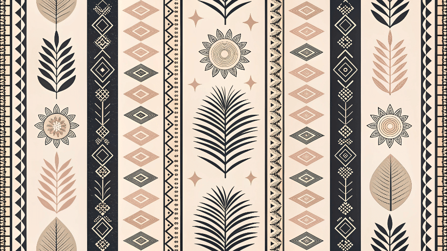 Blackandneutraltribalprints Black and Neutral Tribal Prints wallpaper with patterns incorporating tan cream and dusty rose accents