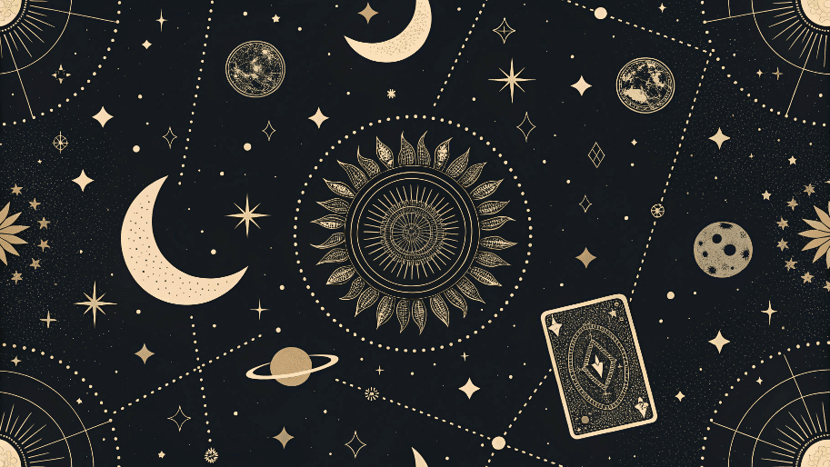 Celestialblackwallpaper Celestial Black Wallpaper with Moons constellations and tarot inspired imagery
