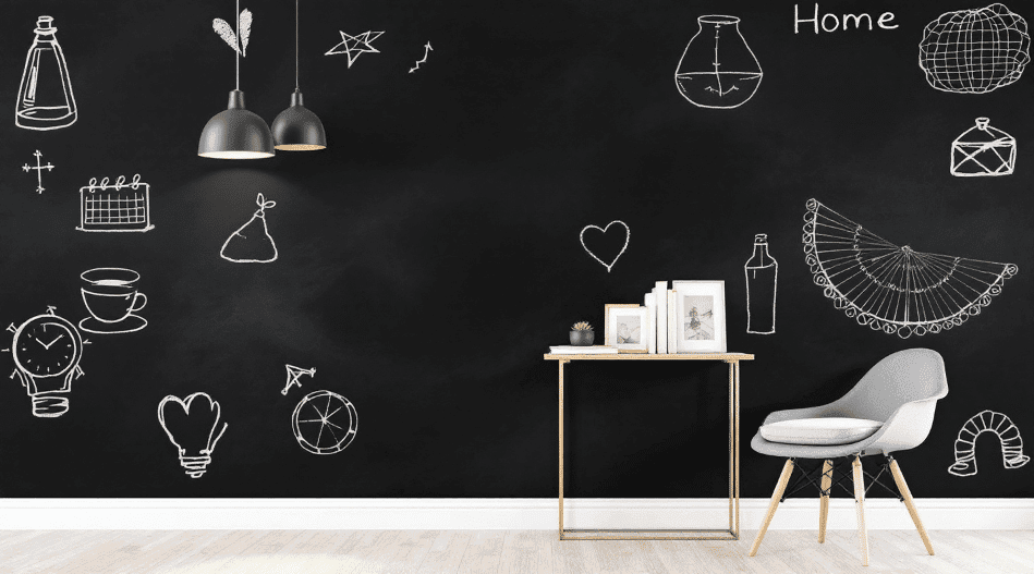 Chalkboardstyle Chalkboard style wall paper with drawings and doodles