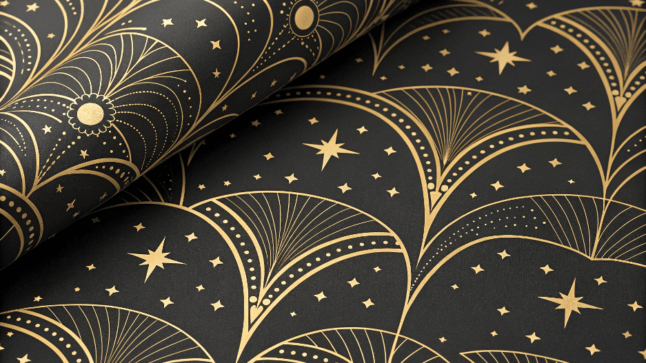 Tinygoldaccentsonblack Tiny Gold Accents on Black wallpaper Stars dots delicate art deco lines on a black wallpaper