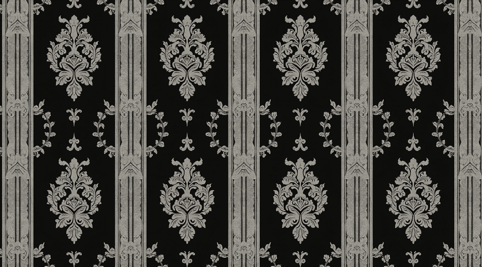 Vintageinspiredblackwallpaper Vintage-Inspired Black Wallpaper in damask style.