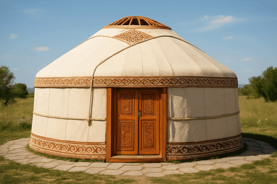Cfc1968ff6444c228124b261aaa73cd4 Yurt on a green ground