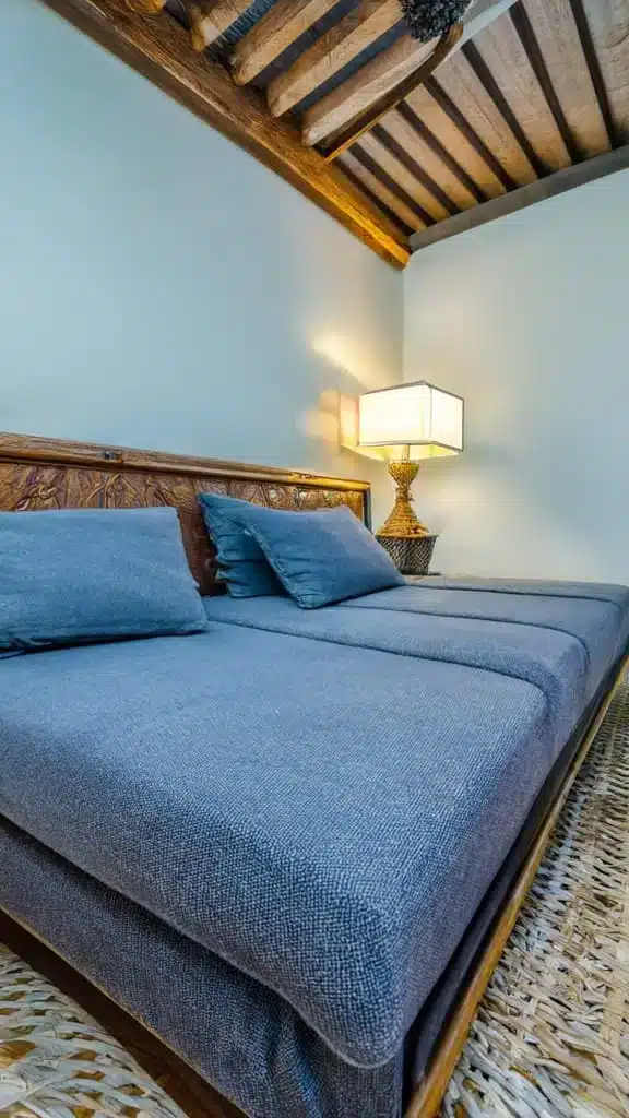 luxury blue bed for cozy bedroom ideas