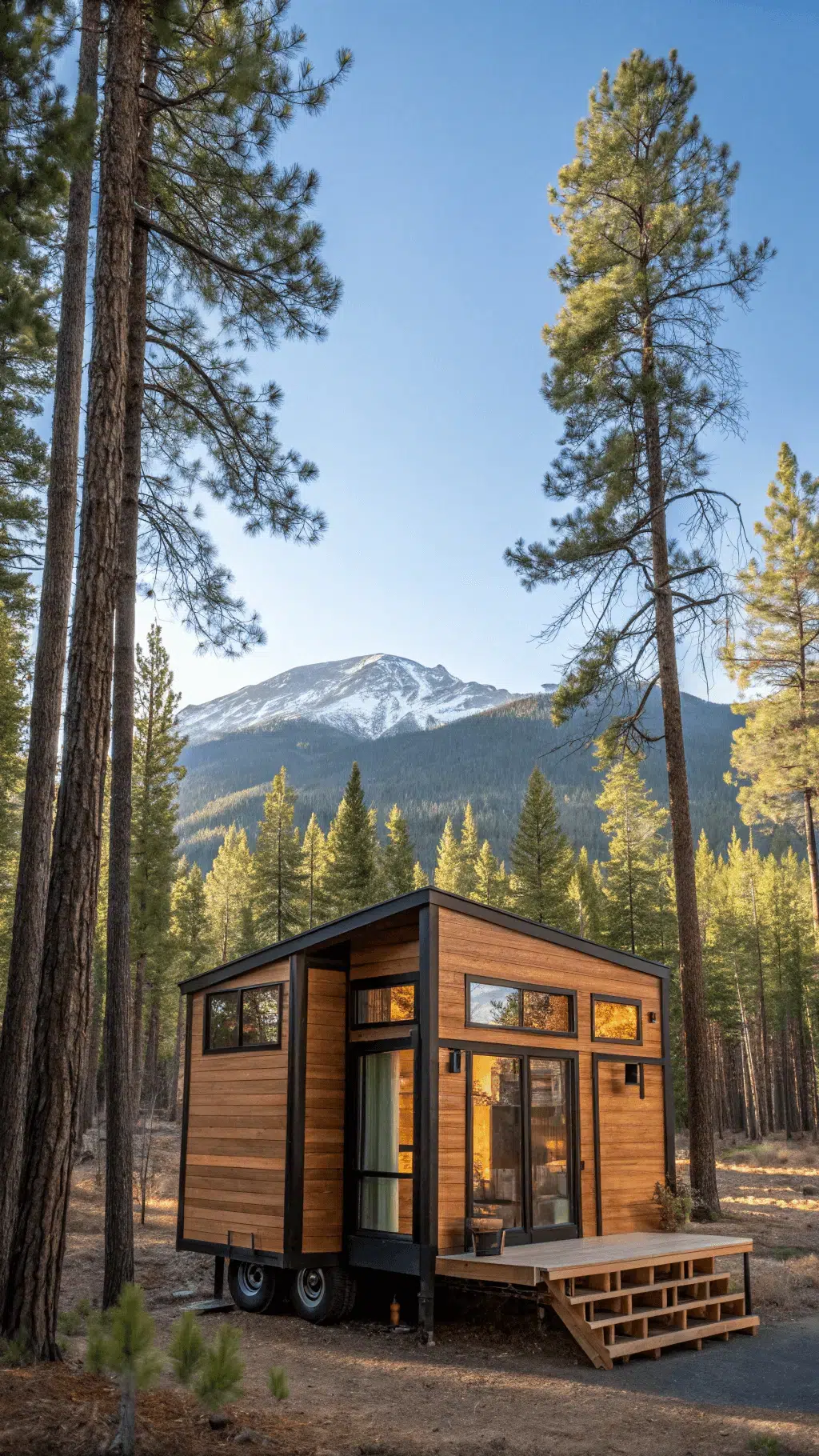 tiny house with double lofts and an optional main floor bedroom.