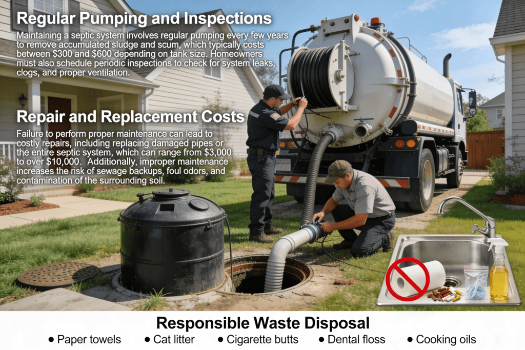 People cleaning a septic tank