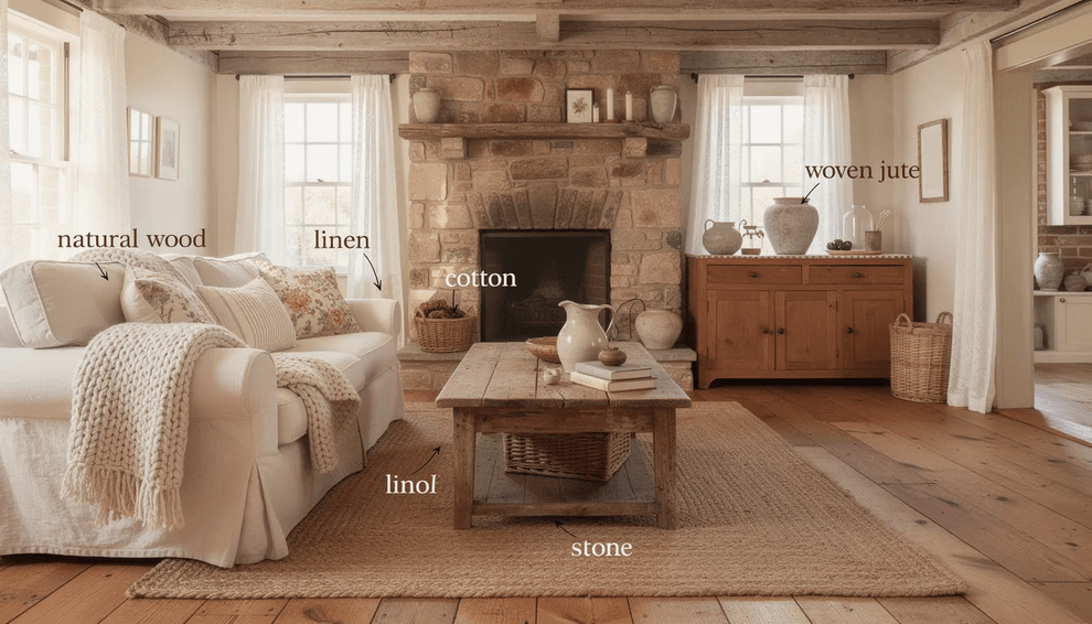 The image showcases a cozy cottage style kitchen filled with charming elements like rustic wooden cabinets open shelving displaying vintage finds and a farmhouse table that enhances the welcoming space The airy atmosphere is complemented by a fresh coat of paint and checkerboard flooring creating a bright and inviting environment perfect for cooking and family gatherings