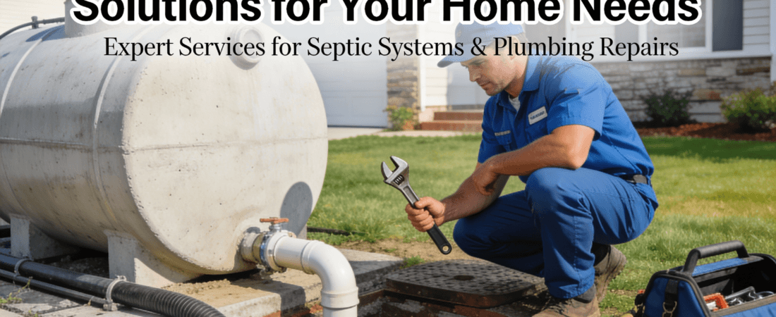 A man cleaning a septic tank