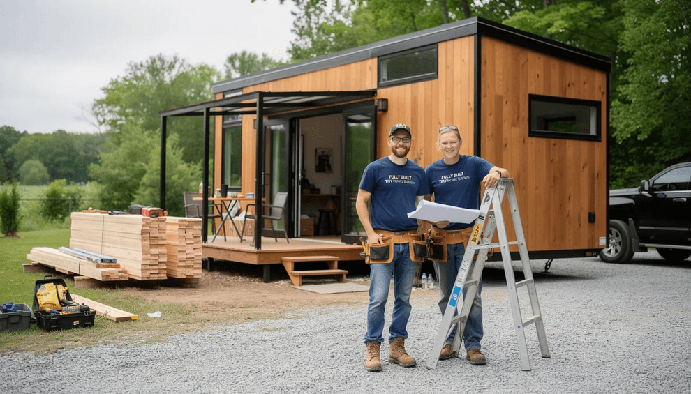 The image showcases a collection of fully built tiny houses from various builders highlighting the diversity in design and features of tiny homes Prominent companies like Mint Tiny House Company and Tumbleweed Tiny House Company are represented emphasizing the tiny house movement and the opportunity for simple living in customizable spaces