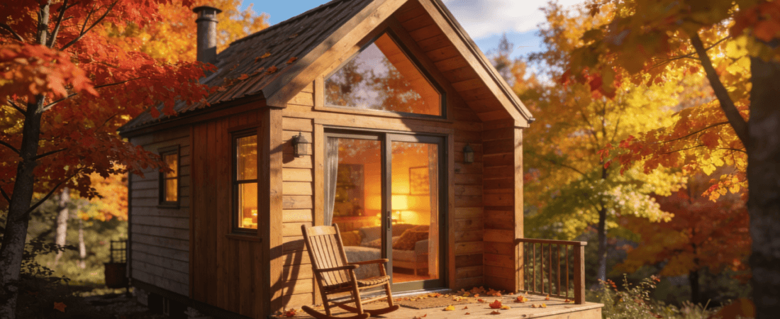 Autumn tiny home A cozy Autumn Tiny Home in a wooded area