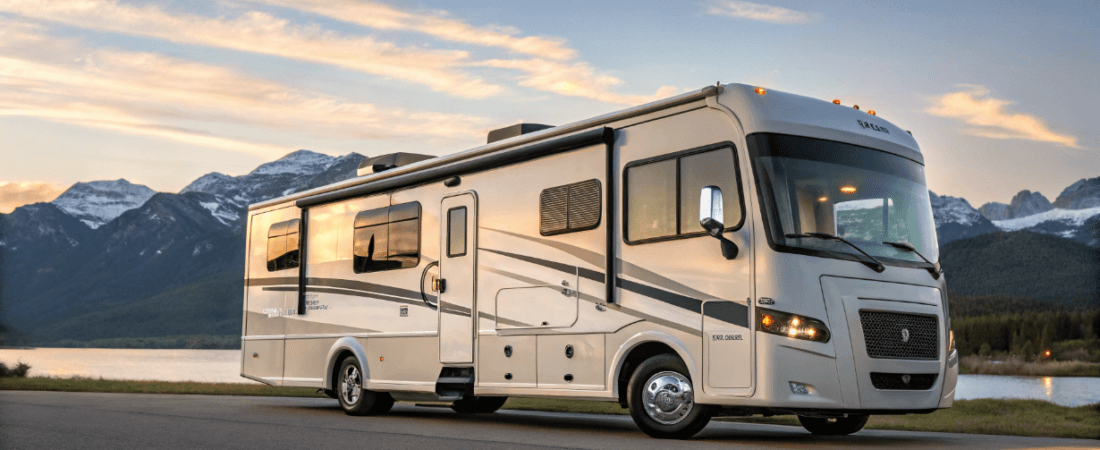 A motorhome RV on a road