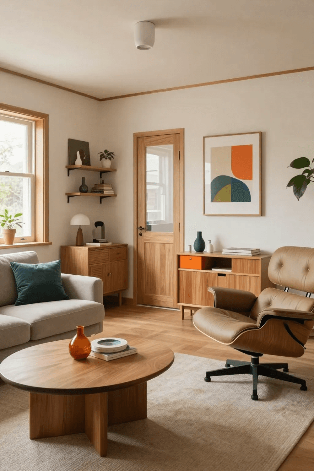 A cozy mid century room